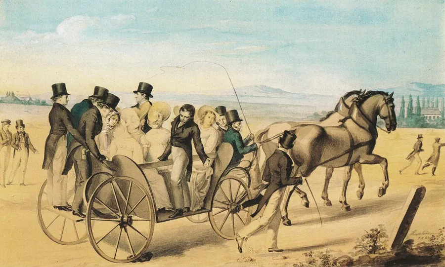 Riding out from Atzenbrugg to Aumühl, 1820