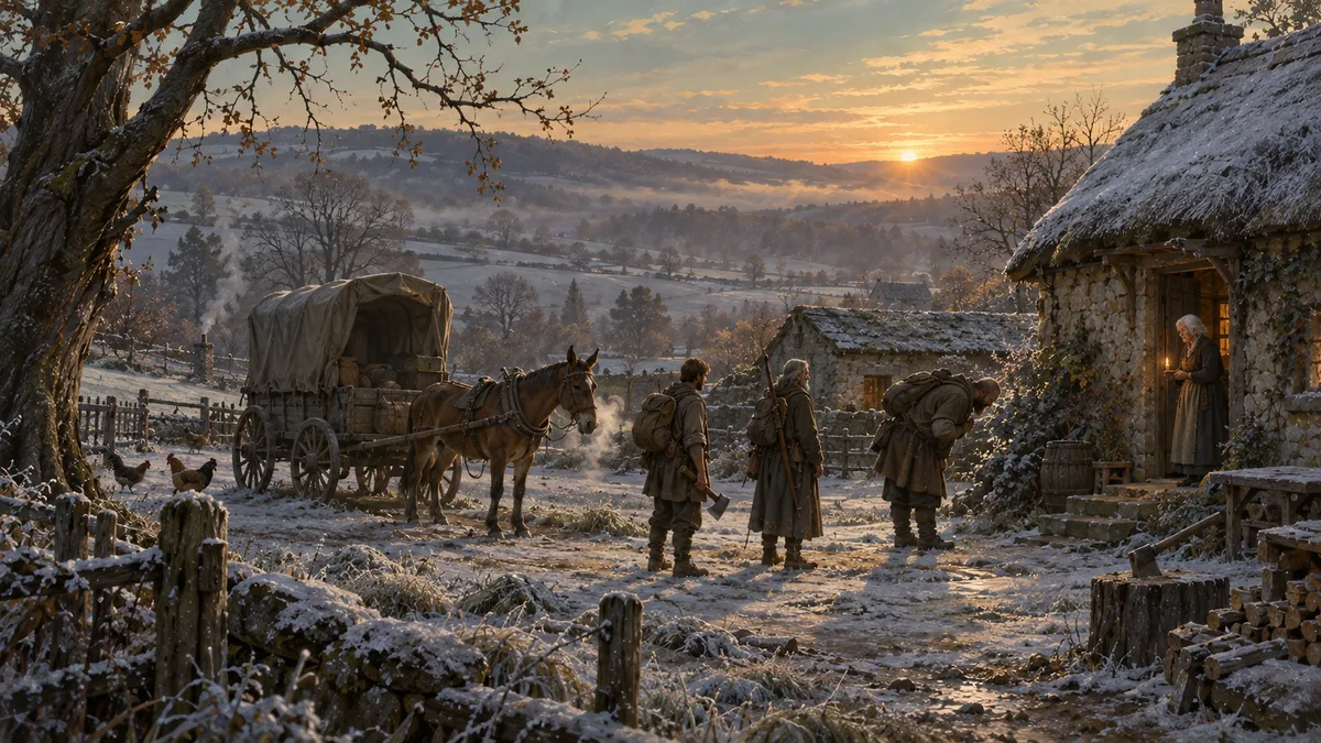 Setting out from Thornby on a frosty March morning.