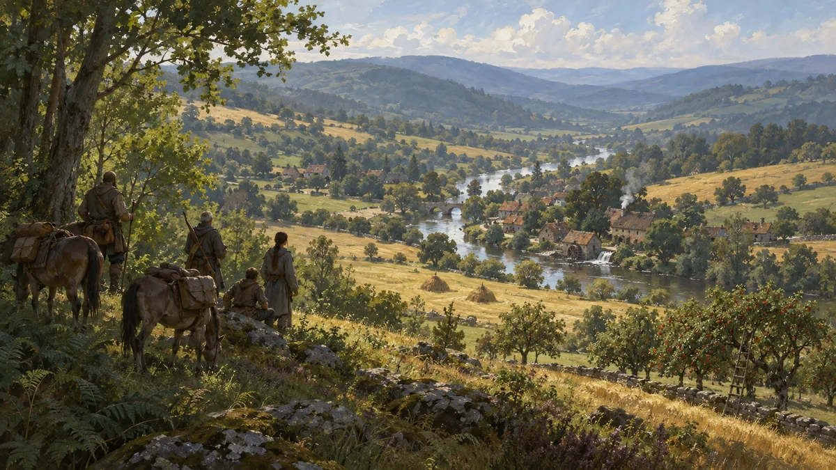 Lenndale at high summer, from the forest's edge.